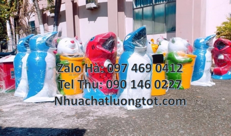 Thùng rác gấu trúc, sọt rác cánh cụt, Giá bán thùng rác con vật, Sọt rác cá chép, sọt r