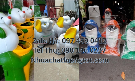 Thùng rác gấu trúc, sọt rác cánh cụt, Giá bán thùng rác con vật, Sọt rác cá chép, sọt r
