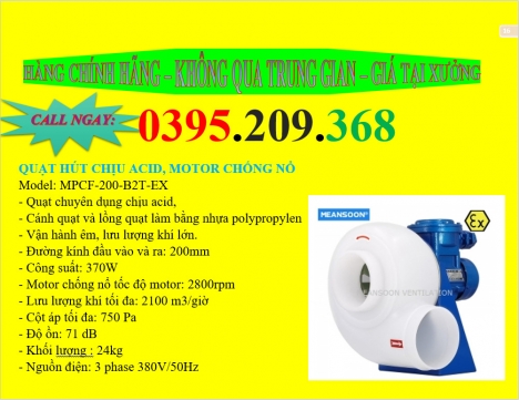 quạt hút acid giá rẻ chất lượng tốt