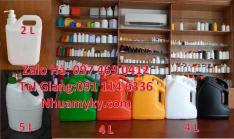can hdpe giá rẻ, Can 4 lít có vòi ấn, Can 2 lít tròn đựng xăng dầu, can nhựa, can nhựa rẻ, Can 1l ch