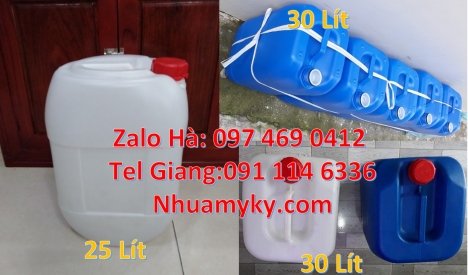 can nhựa giá rẻ hcm, can dẹp 30 đựng nông dược, can 30l vuông xanh, can 25l xanh Can 10L đựng hóa ch