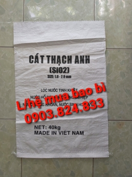 bao pp dệt, bao bì đóng cát lọc nước đựng 40kg