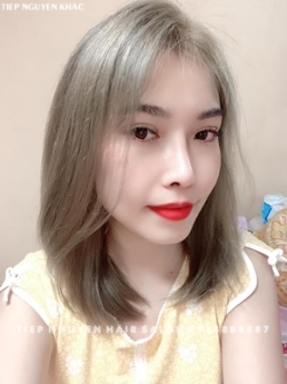 Tóc uốn layer tầng thấp cho chị em mặt tròn. - Tiệp Nguyễn Academy.