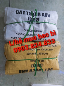 bao pp dệt đóng cát lọc nước 40kg, bao đóng cát thạch anh