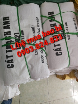 bao pp dệt đóng cát lọc nước 40kg, bao đóng cát thạch anh