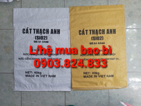 bao pp dệt, bao bì đóng cát lọc nước đựng 40kg