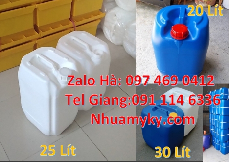 can nhựa giá rẻ hcm, can dẹp 30 đựng nông dược, can 30l vuông xanh, can 25l xanh Can 10L đựng hóa ch
