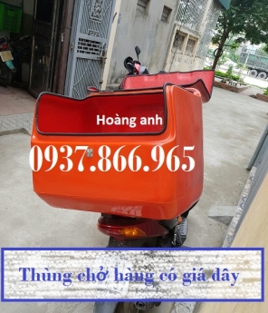 Thùng giao hàng ăn nhanh, thùng ship hàng, thung cho hang, thùng nhựa sau xe máy, giá thùng chở hàng