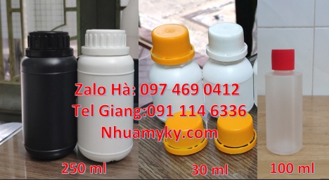 Chai 250ml đựng hóa chất, chai 250ml đựng phân bón, chai nhựa nắp vặn, Chai nhựa đựng thuốc thú y, c