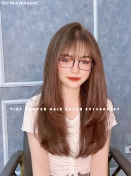 Uốn tóc layer. Tóc uốn layer chô nàng mặt vuông - Tiệp Nguyễn Hair Salon