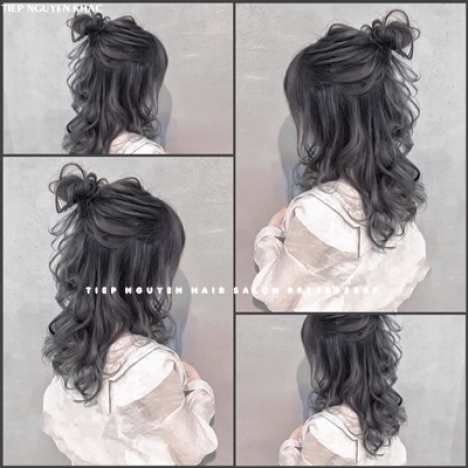 Uốn layer. Tóc uốn layer nhuộm xanh đen.  - Tiệp Nguyễn Hair Salon