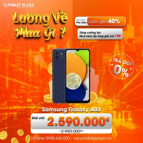 Samsung Galaxy A03 giá rẻ tại Tablet Plaza