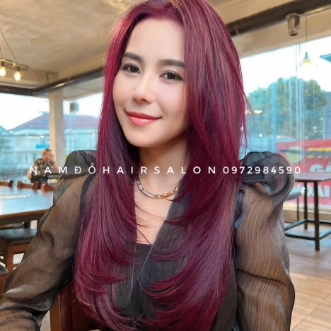 Nhuộm Đỏ Ánh Tím Đẹp Giá Rẻ Hoài Đức - Nam Đỗ Hair Salon