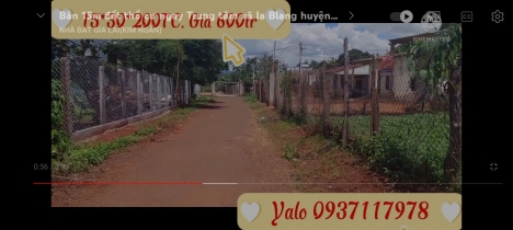 Bán 15m đất thổ cư ngay Trung tâm xã Ia Blang, Chư sê, Gia Lai. Giá 600tr