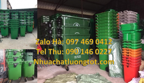 Xe thu gom rác 660l 1000l 3 bánh đúc, xe chở rác nhựa hdpe Phân phối xe chở rác 660l, Xe rác nhựa hd