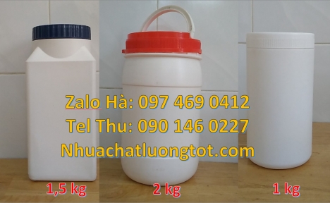 Hũ đựng mầm đậu nành, Hủ nhựa 0.5kg garenty, hũ nhựa 1kg đựng thuốc thú ý, hũ nhựa 50gr 100gr 200gr