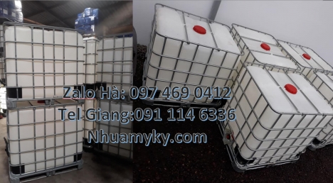 Tank ibc đựng axit, Thùng nhựa dung tích lớn, tank ibc 1000 lít, bồn nhựa ibc 1000l mới, bồn 1000 lí