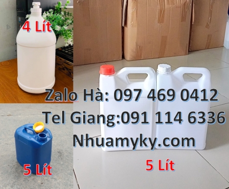 Can nhựa 1 lít vuông, can 1l vuông can 5l trong đựng dầu tràm, Can 10l dẹp, Can nhựa 10 lít đựng dun