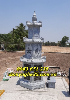 Mẫu mộ tháp Phật Giáo bằng đá đẹp tại Bình Dương