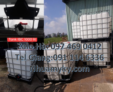 Tank ibc đựng axit, Thùng nhựa dung tích lớn, tank ibc 1000 lít, bồn nhựa ibc 1000l mới, bồn 1000 lí