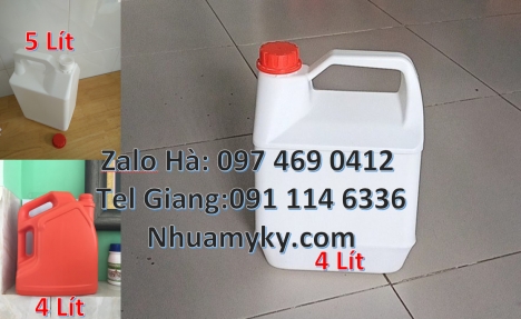 Can nhựa 1 lít vuông, can 1l vuông can 5l trong đựng dầu tràm, Can 10l dẹp, Can nhựa 10 lít đựng dun