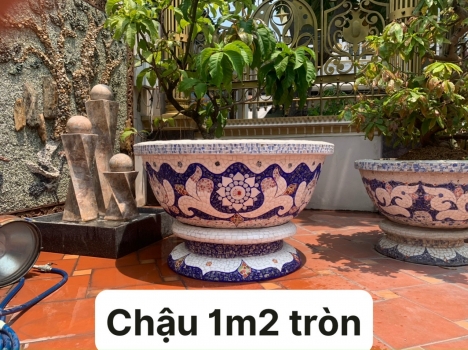 Chậu hoa _ chậu cảnh _ chậu hoa dán miễng , ghép sành sứ _ chậu to khủng