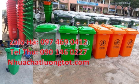 Thùng rác 60l không bánh xe Thùng rác 120l nắp kín, Xe gom rác 120l 240l, thùng rác 60 lít có