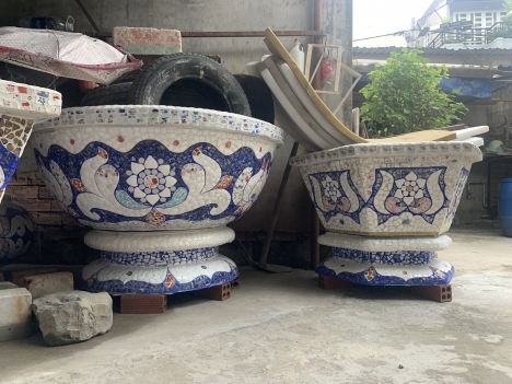 Chậu hoa _ chậu cảnh _ chậu hoa dán miễng , ghép sành sứ _ chậu to khủng