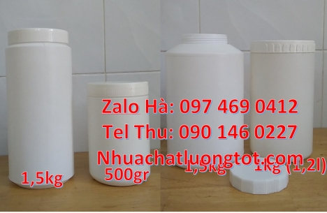 Hũ 0.5kg nắp nhỏ, Nơi bán hũ nhựa 1kg, Giá bán hũ 1kg, Hũ 0.5kg, Hũ 1kg đựng bột lúa mạch, 1kg đựng