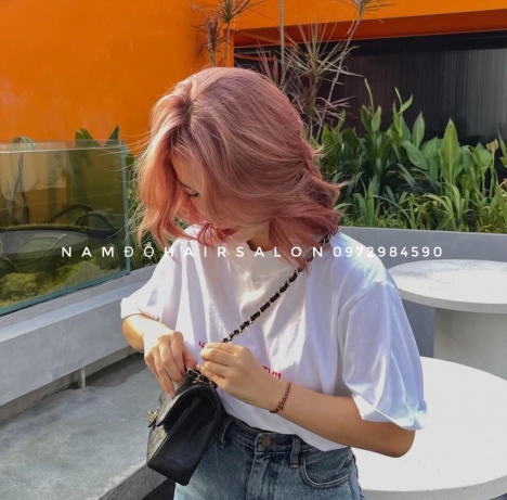 Cắt Nhuộm Màu Hồng Cánh Sen Uy Tín Giá Rẻ Hoài Đức - Nam Đỗ Hair Salon