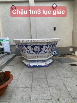 Chậu hoa _ chậu cảnh _ chậu hoa dán miễng , ghép sành sứ _ chậu to khủng