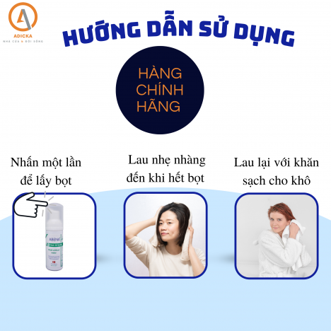 ABENA Bột tắm gội khô chính hãng làm sạch trong 5 phút