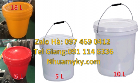 Xô nhựa Vỏ thùng đựng sơn 20 lít Vỏ thùng đựng sơn 22 lít, Thùng nhựa vuông, Giá bán Xô nhự