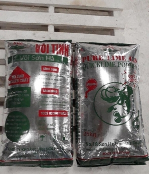 Vôi bao bì, thương hiệu đóng bao 25kg