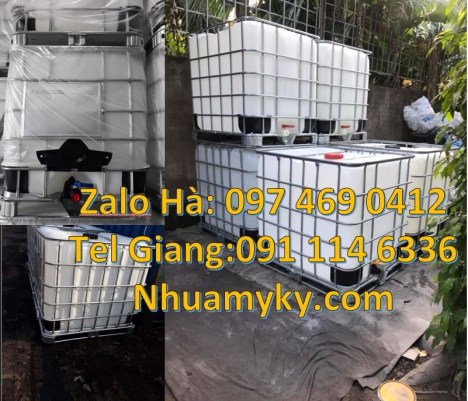Tank nhựa 1000 Lít mới, thùng IBC cũ, bồn nhựa IBC giá rẻ, Thùng nhựa 1000L hàng nhập khẩu, Bồn nhựa