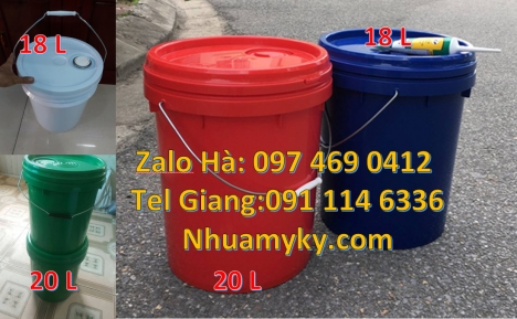 Xô nhựa Vỏ thùng đựng sơn 20 lít Vỏ thùng đựng sơn 22 lít, Thùng nhựa vuông, Giá bán Xô nhự