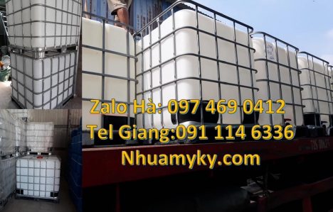 Tank nhựa 1000 Lít mới, thùng IBC cũ, bồn nhựa IBC giá rẻ, Thùng nhựa 1000L hàng nhập khẩu, Bồn nhựa