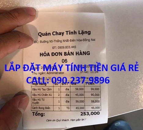 Máy Tính Tiền Trọn Bộ cho Quán Cơm Chay