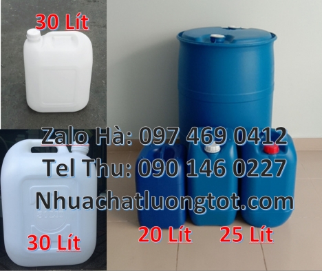 can 25l xanh Can nhựa 30 lít đựng phân bón, can 20l giá rẻ, can 25l trắng, can 20 lít đựng axit, can