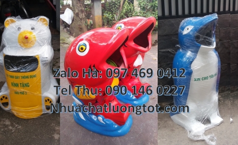Thùng rác cá heo. Thùng rác hình con cá chép, thùng đựng rác giá rẻ Nơi bán thùng rác hcm, Giá thùng