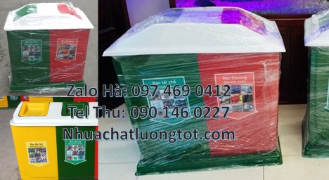 thùng đựng rác nắp lật giá rẻ, Thùng rác nhựa nắp lật bộ 3, thùng rác nhựa composite, thùng rác hộ g