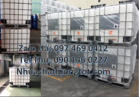 Thùng nhựa 1000L hàng nhập khẩu, Bồn nhựa 1 khối, Bồn nhựa IBC 1000 lít, thùng nhựa ibc cũ, tank 100