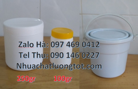 Hũ đựng bột ngũ cốc, Hũ nhựa 50gr 100gr đựng thuốc sâu, hũ 200gr garenty, hũ đựng phân bón, giá bán