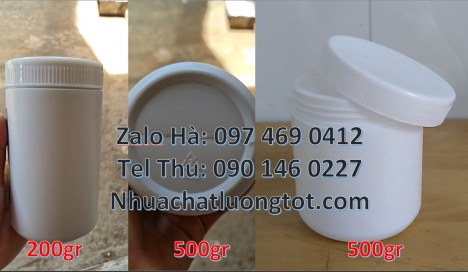 Hũ đựng bột ngũ cốc, Hũ nhựa 50gr 100gr đựng thuốc sâu, hũ 200gr garenty, hũ đựng phân bón, giá bán