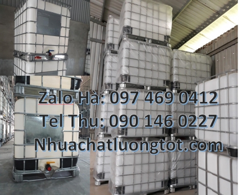 Thùng nhựa 1000L hàng nhập khẩu, Bồn nhựa 1 khối, Bồn nhựa IBC 1000 lít, thùng nhựa ibc cũ, tank 100