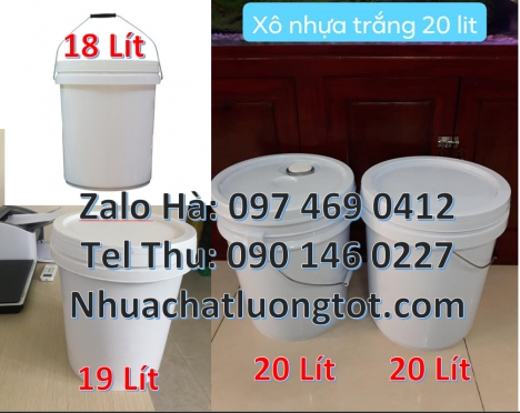Xô nhựa, thùng nhựa vuông, lon nhựa 1l, thùng sơn 5l đựng bột ngô, thùng nhựa 22l đựng nước Xô nhự