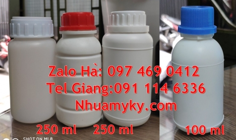 Chai 100ml tròn, Chai nhựa 50ml đựng thuốc trừ sâu. Chai nhựa 1000ml đựng mật ong. Chai nhựa, chai n