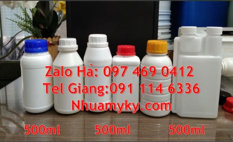 Chai 100ml màu trong,  Chai nhựa vuông 500ml đựng axit. Chai nhựa 50ml 30ml đựng thuốc diệt nấm, Cha
