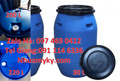 Phuy nhựa 120 lít, Phuy nhựa 150 lít nắp mở Giá bán thùng phi nhựa 30l, Thùng phi nhựa 200l, Thùng p