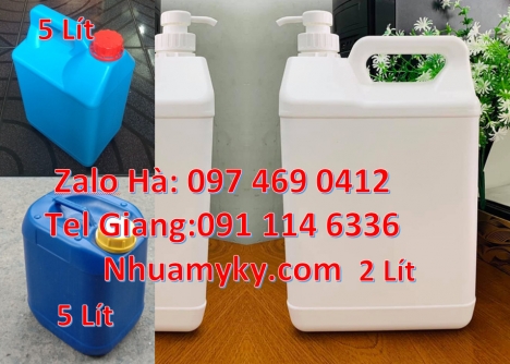 can 1l hdpe vuông, Can 1l chia vạch đựng thuốc diệt rầy, Can 2l vuông, can 4l tròn đựng thuốc tẩy, c